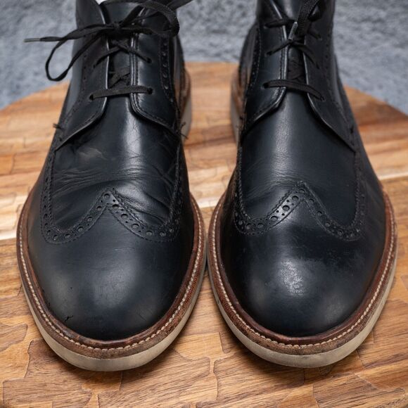 Cole Haan Martin Chukka Boot In Black Leather | Size 10.5 | C11650 - Picture 2 of 7